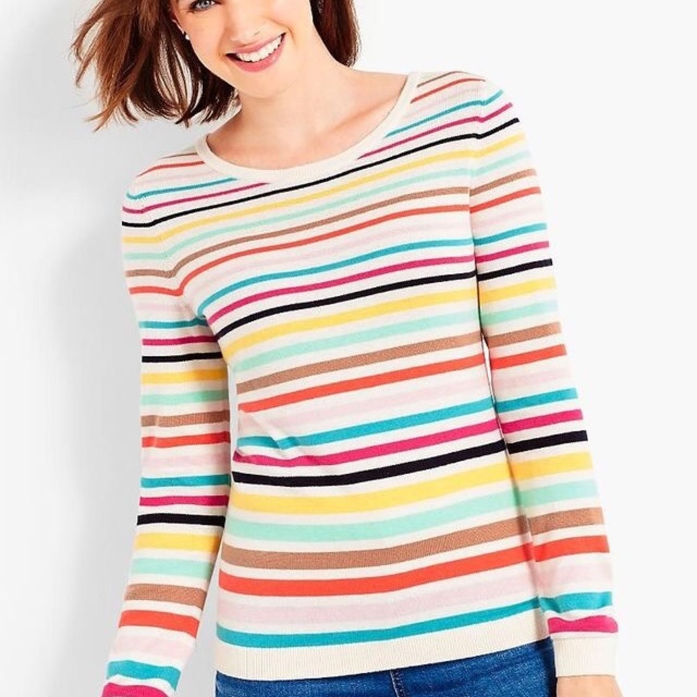 Talbots Rainbow Striped sweater, small